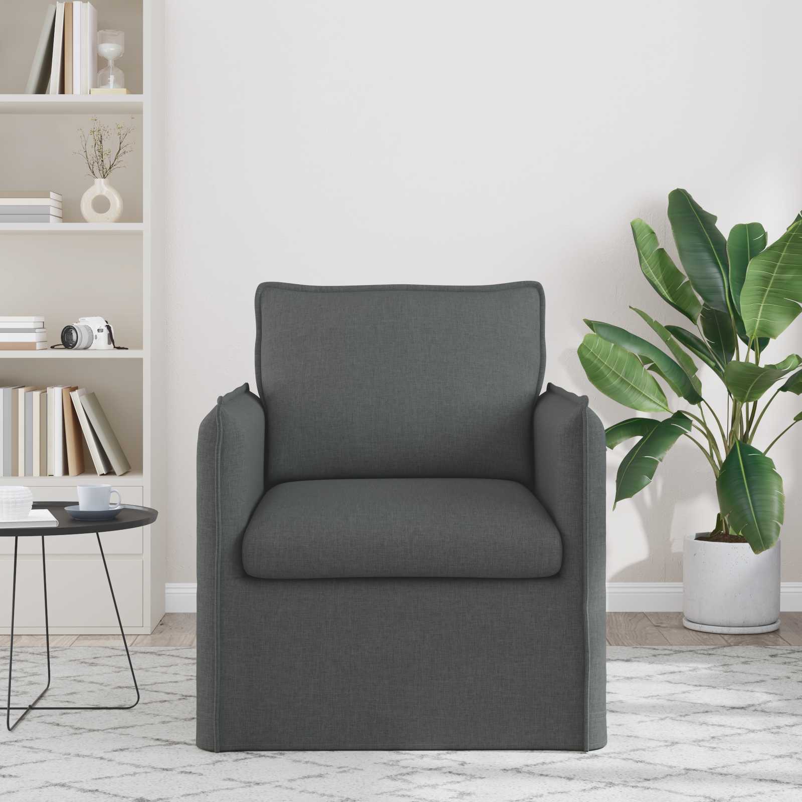 Καναπές Σκούρο Γκρι 195 x 82 x 85 εκ ύφασμα - Pakobazaar