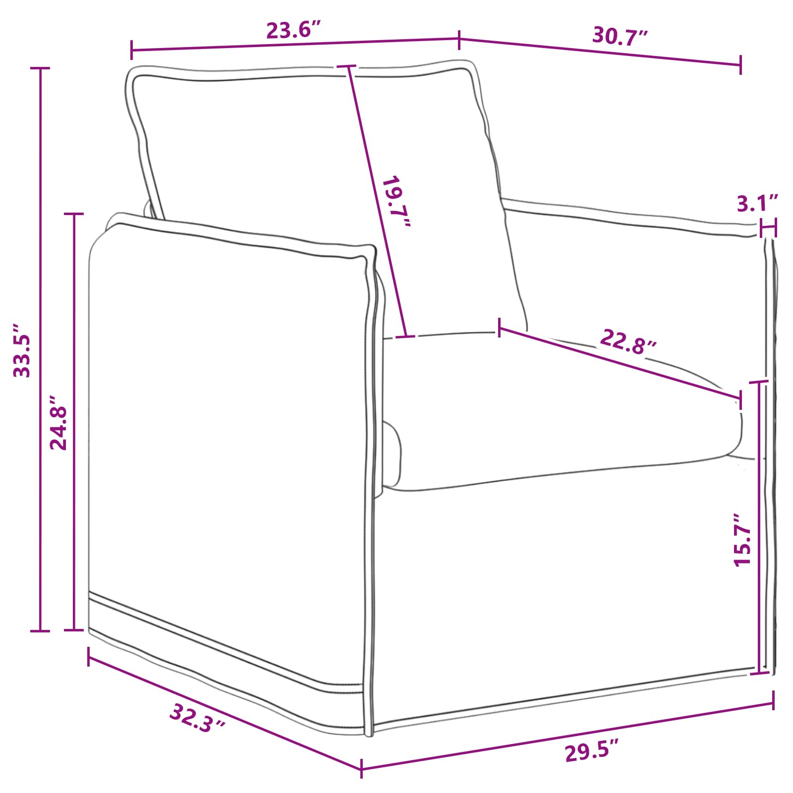 Καναπές Σκούρο Γκρι 195 x 82 x 85 εκ ύφασμα - Pakobazaar