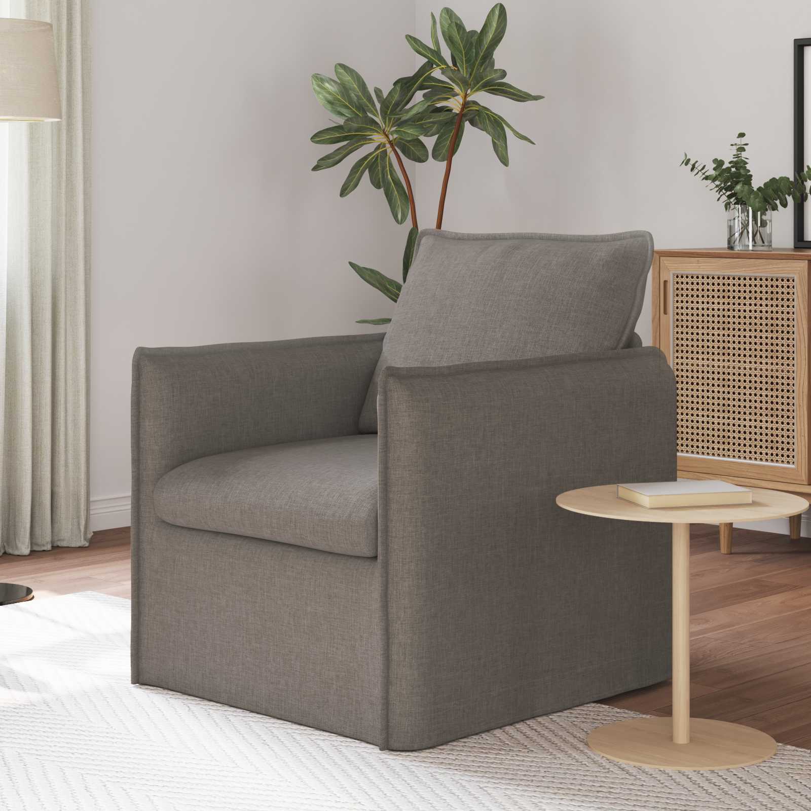 Καναπές Taupe 195 x 82 x 85 εκ ύφασμα - Pakobazaar