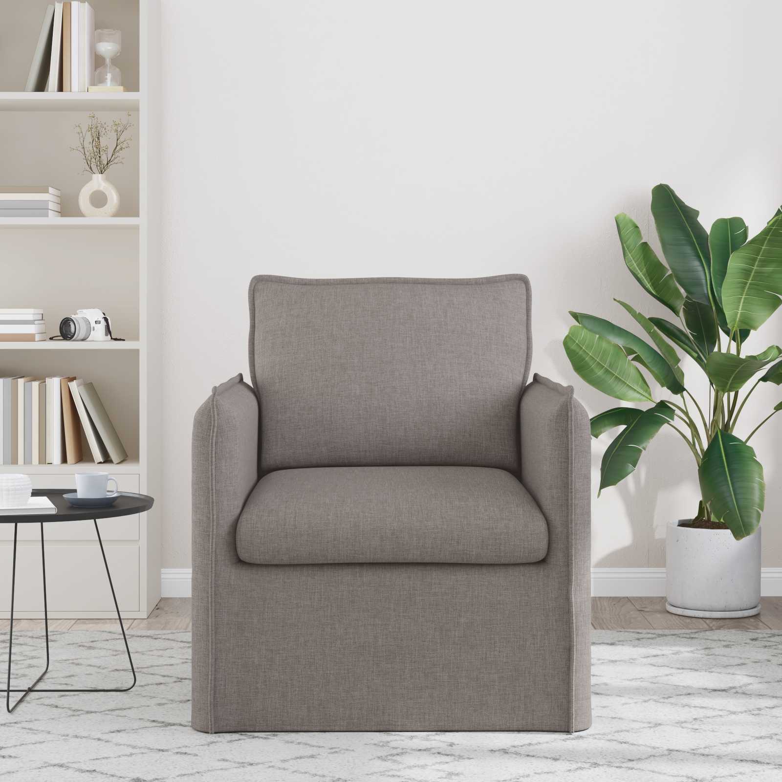 Καναπές Taupe 195 x 82 x 85 εκ ύφασμα - Pakobazaar