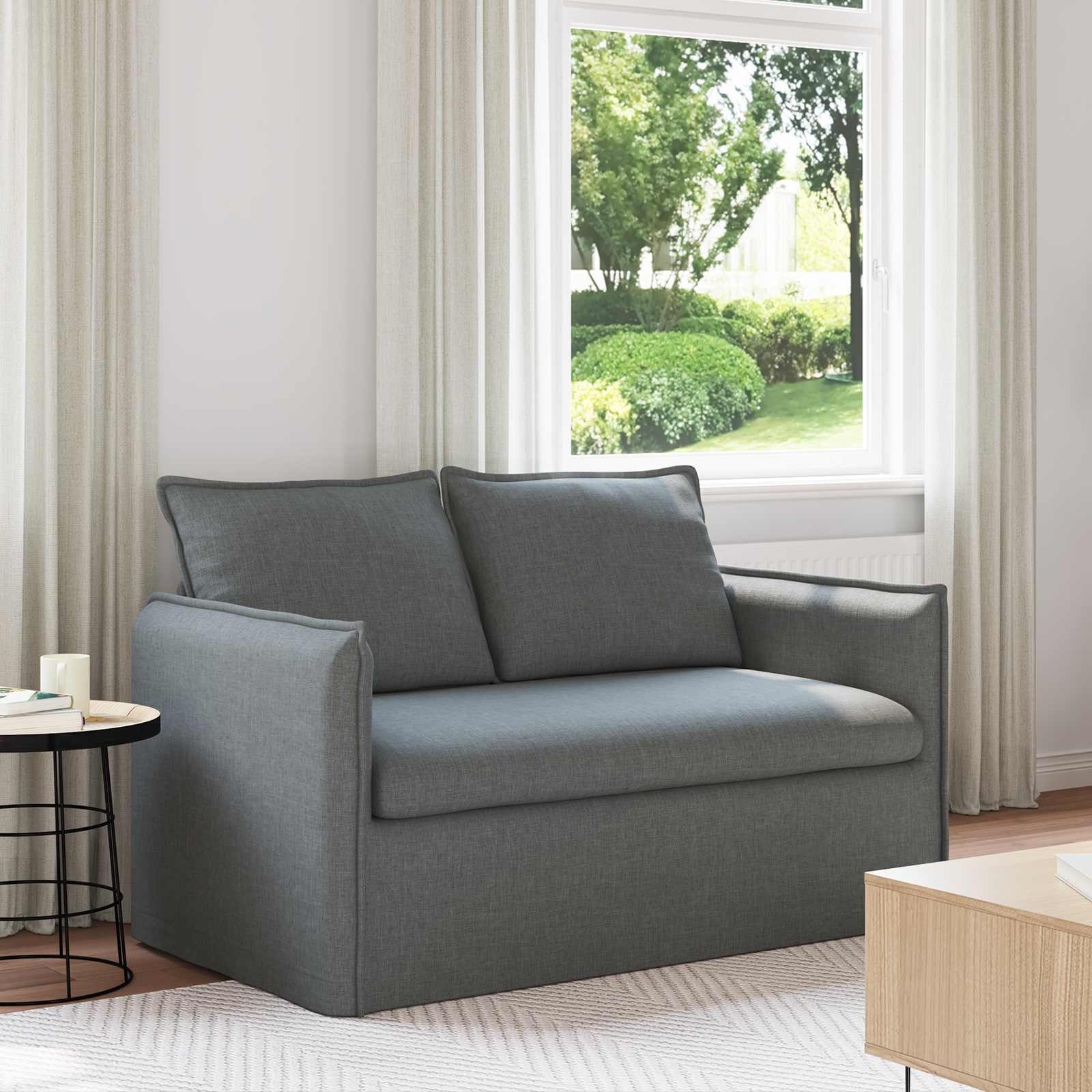 Καναπές Σκούρο Γκρι 136 x 82 x 85 εκ ύφασμα - Pakobazaar