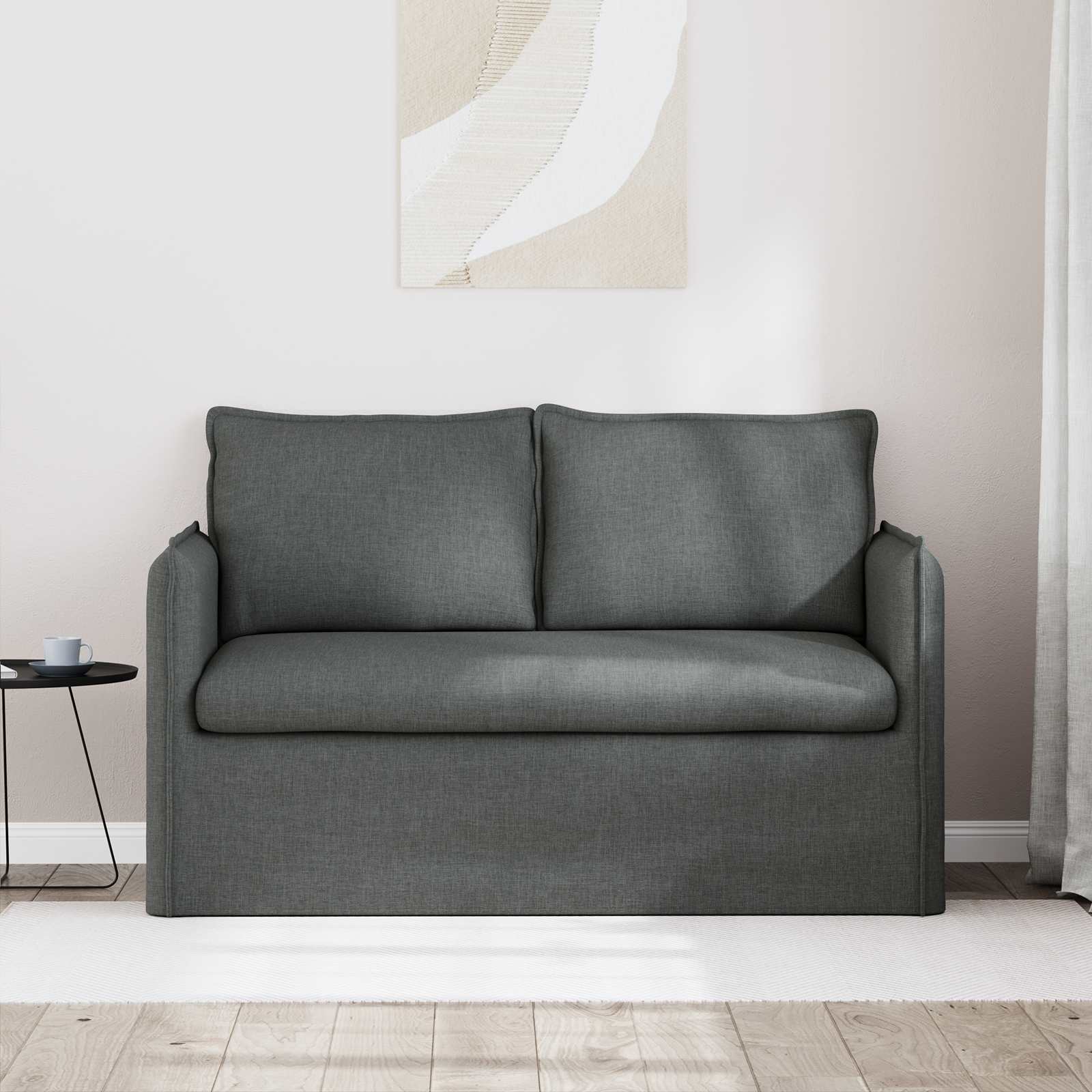Καναπές Σκούρο Γκρι 136 x 82 x 85 εκ ύφασμα - Pakobazaar