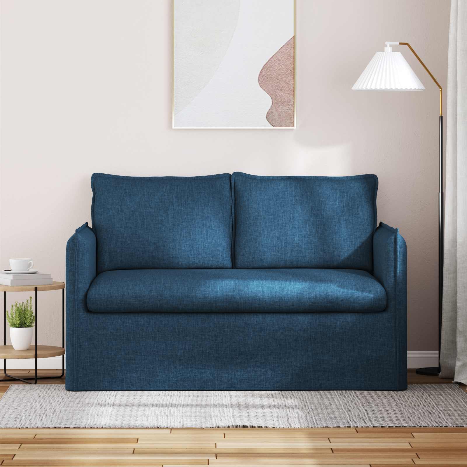 Καναπές Μπλε 136 x 82 x 85 εκ ύφασμα - Pakobazaar