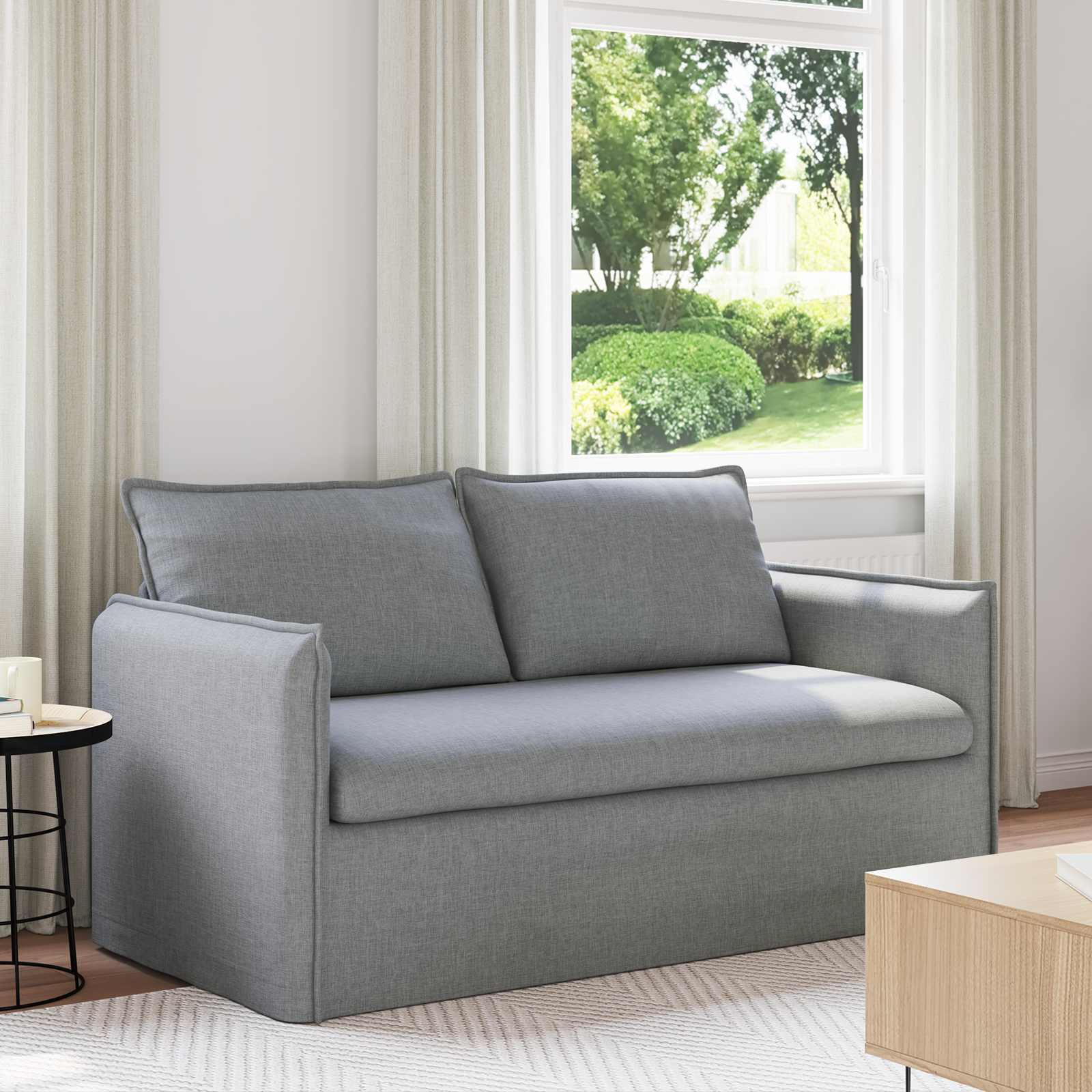 Καναπές Ανοιχτό γκρι 156 x 82 x 85 εκ ύφασμα - Pakobazaar
