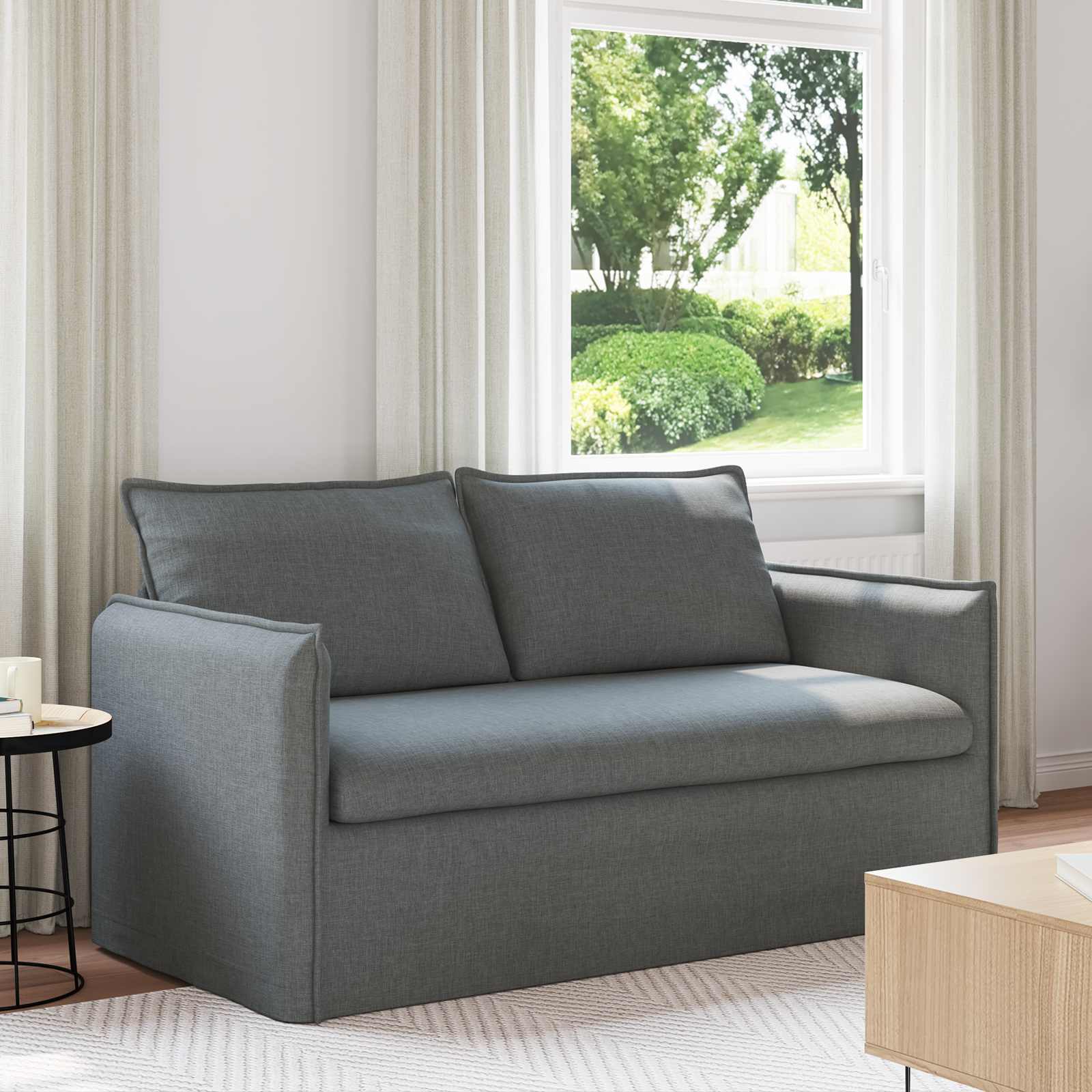 Καναπές Σκούρο Γκρι 156 x 82 x 85 εκ ύφασμα - Pakobazaar