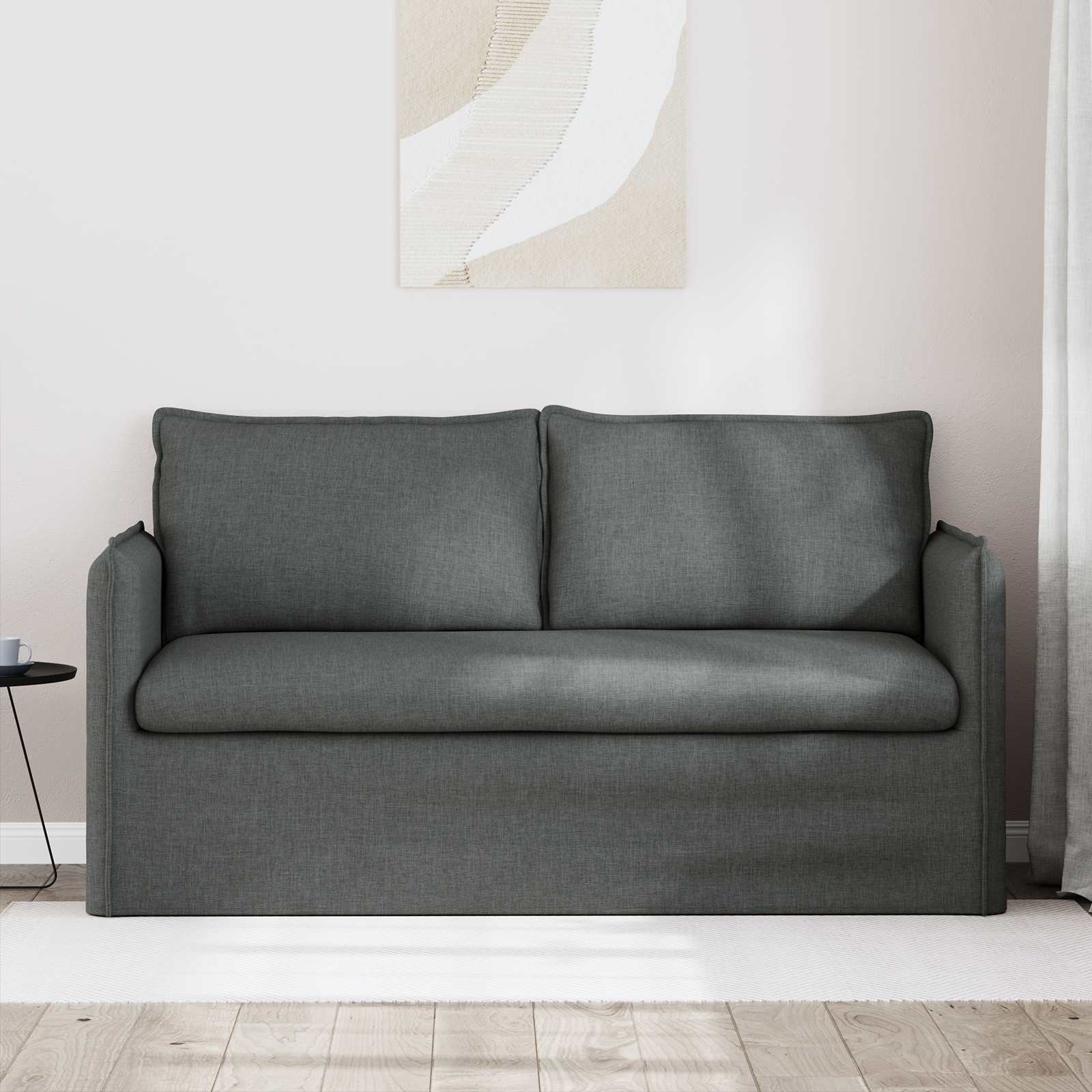 Καναπές Σκούρο Γκρι 156 x 82 x 85 εκ ύφασμα - Pakobazaar