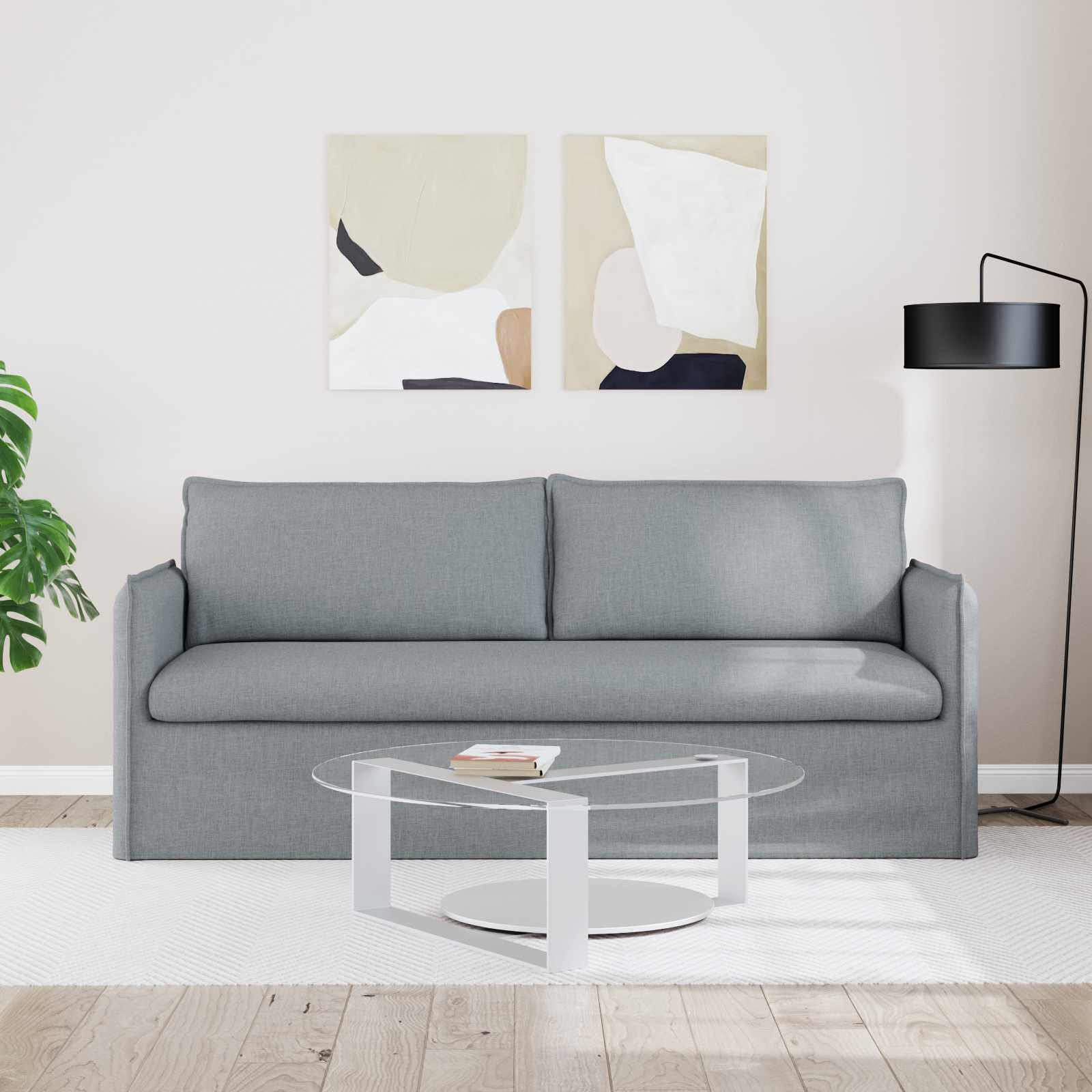 Καναπές Ανοιχτό γκρι 196 x 82 x 85 εκ ύφασμα - Pakobazaar