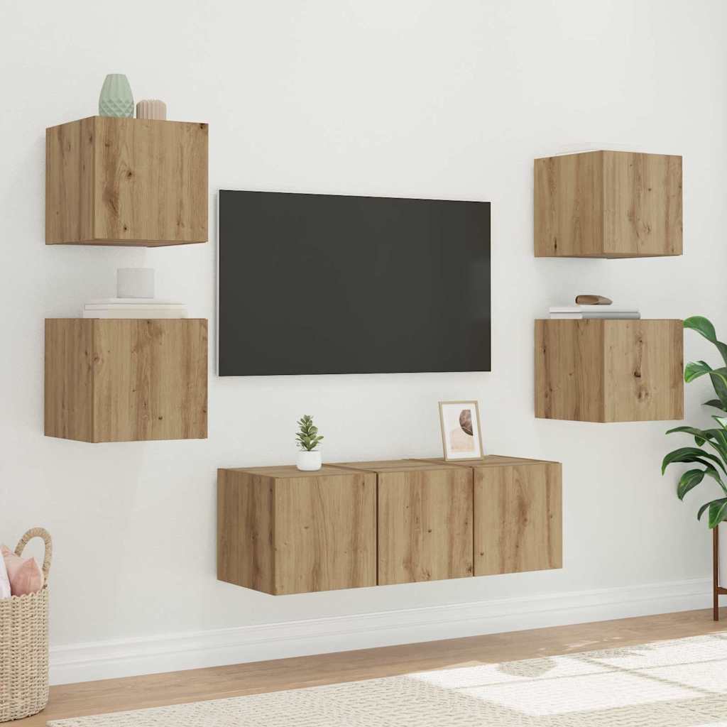 Ντουλάπι Τηλεόρασης Τοίχου Καρυδιά Χειροποίητης Εργασίας - Pakobazaar