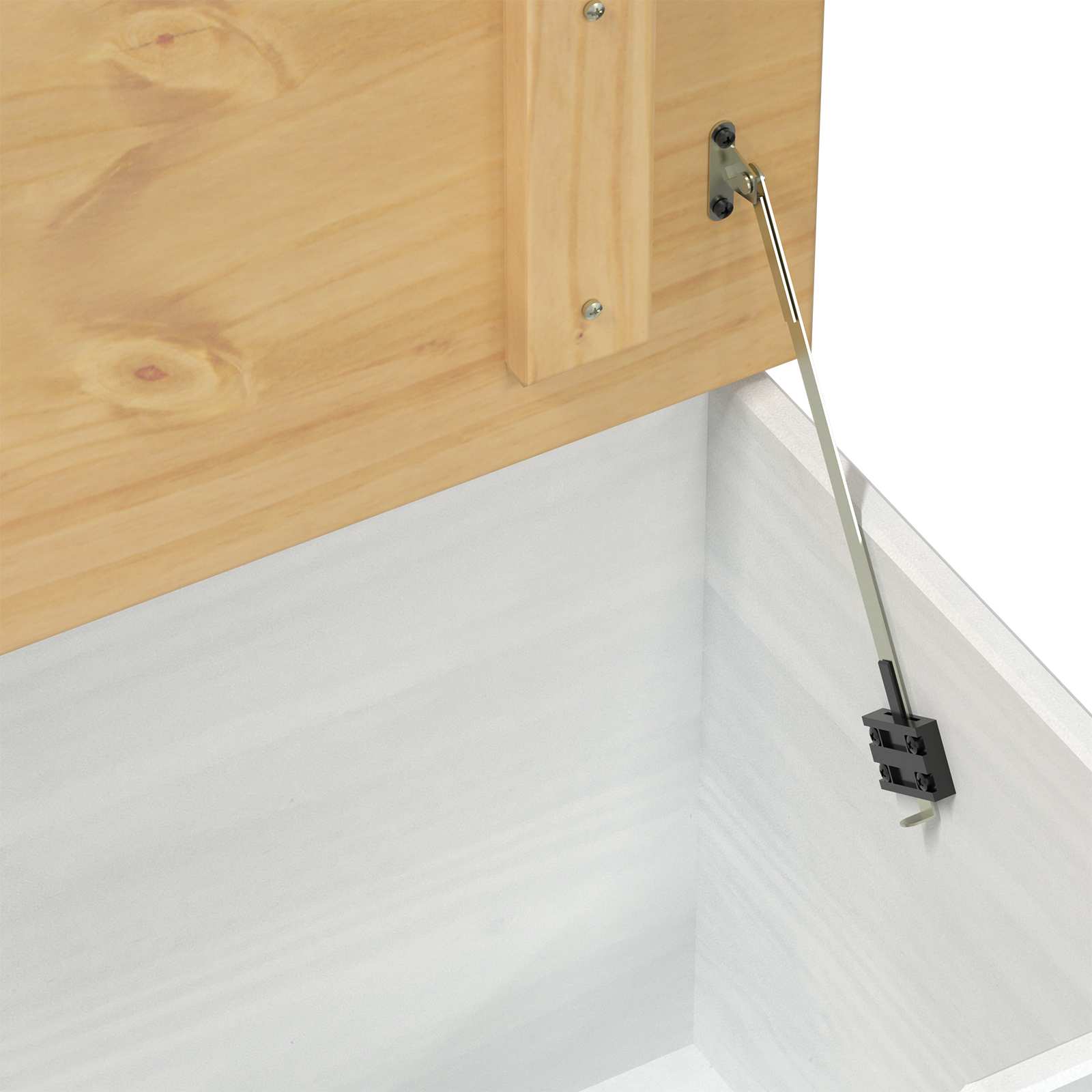 storage box με ράφι Λευκό 90 x78 x 45 εκ Στερεά ξυλεία πεύκου - Pakobazaar