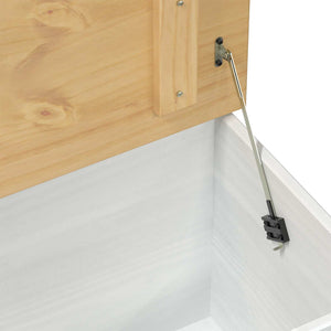 storage box με ράφι Λευκό 90 x78 x 45 εκ Στερεά ξυλεία πεύκου - Pakobazaar