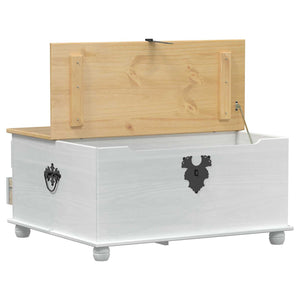 storage box με ράφι Λευκό 90 x78 x 45 εκ Στερεά ξυλεία πεύκου - Pakobazaar