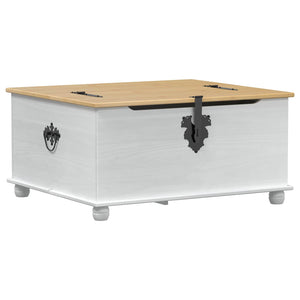 storage box με ράφι Λευκό 90 x78 x 45 εκ Στερεά ξυλεία πεύκου - Pakobazaar