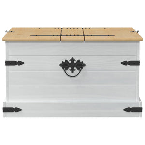 storage box με ράφι Λευκό 78 x 78 x 45 εκ. Στερεά ξυλεία πεύκου - Pakobazaar