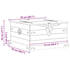 storage box με ράφι Λευκό 78 x 78 x 45 εκ. Στερεά ξυλεία πεύκου - Pakobazaar