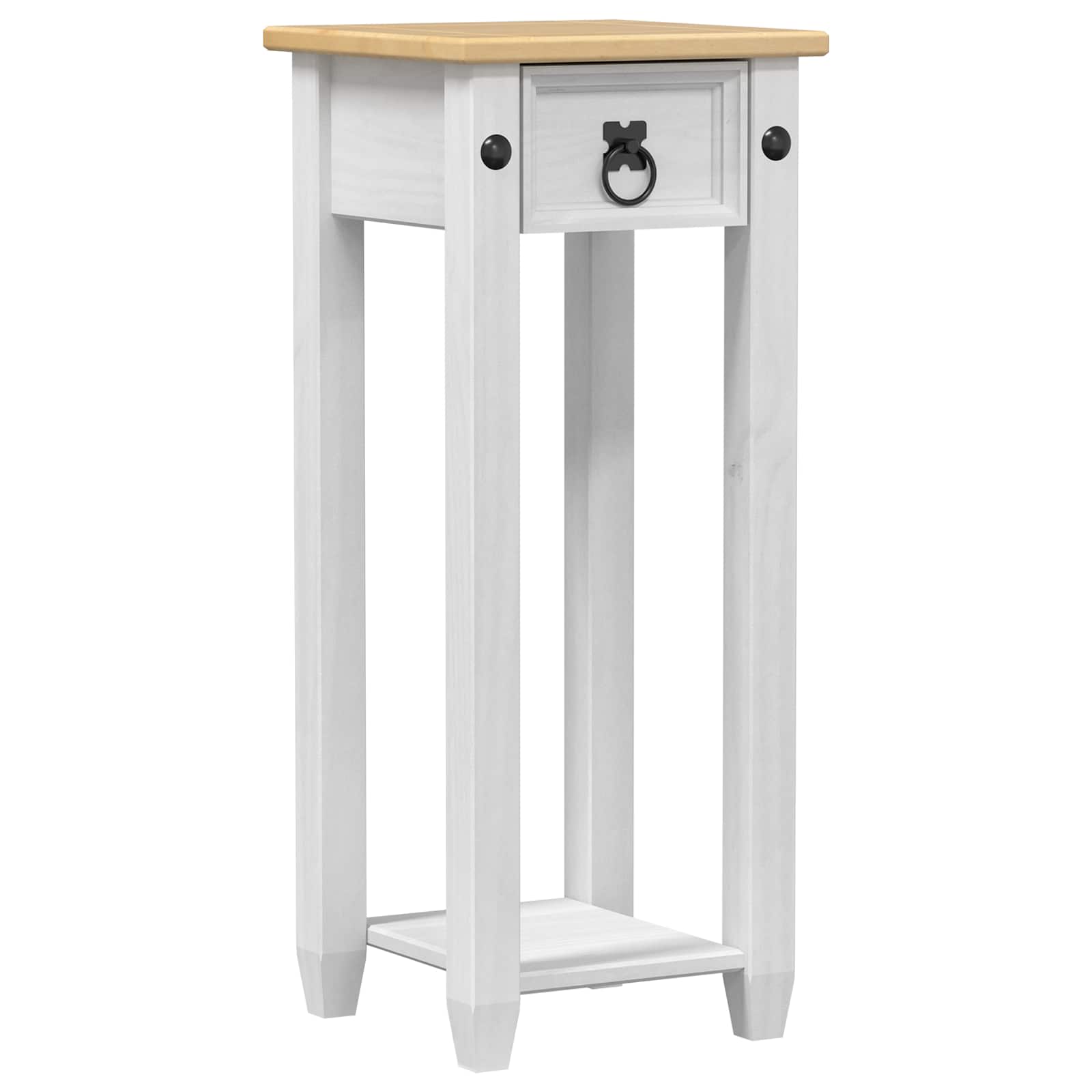 Βάση φυτών Λευκό 30 x 30 x 73 εκ Στερεά ξυλεία πεύκου - Pakobazaar