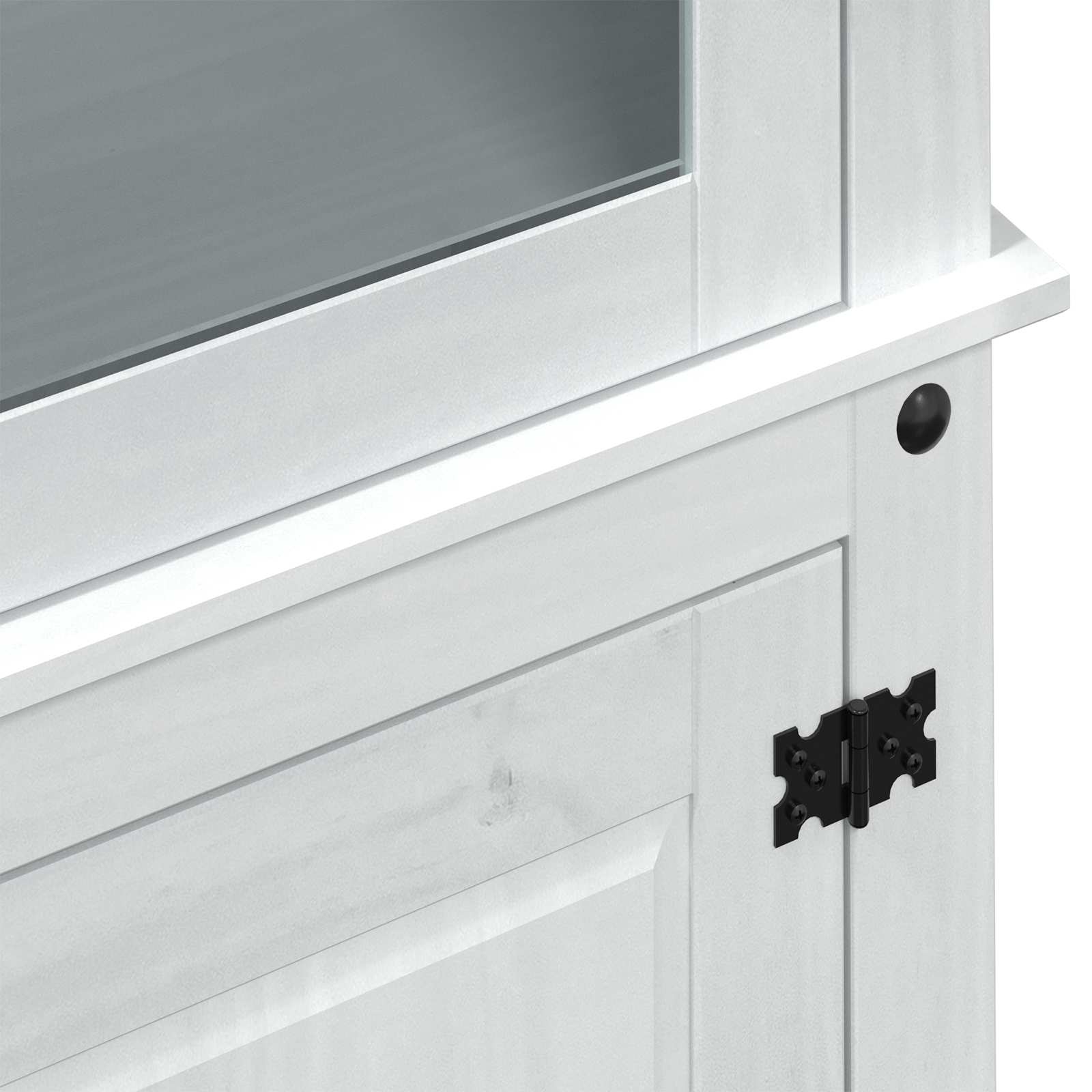 Βιτρίνα Λευκό 103.5 x 42 x 180 εκ Στερεά ξυλεία πεύκου - Pakobazaar
