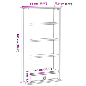 Ντουλάπα CD Λευκό 52 x 17.5 x 103 εκ Στερεά ξυλεία πεύκου - Pakobazaar