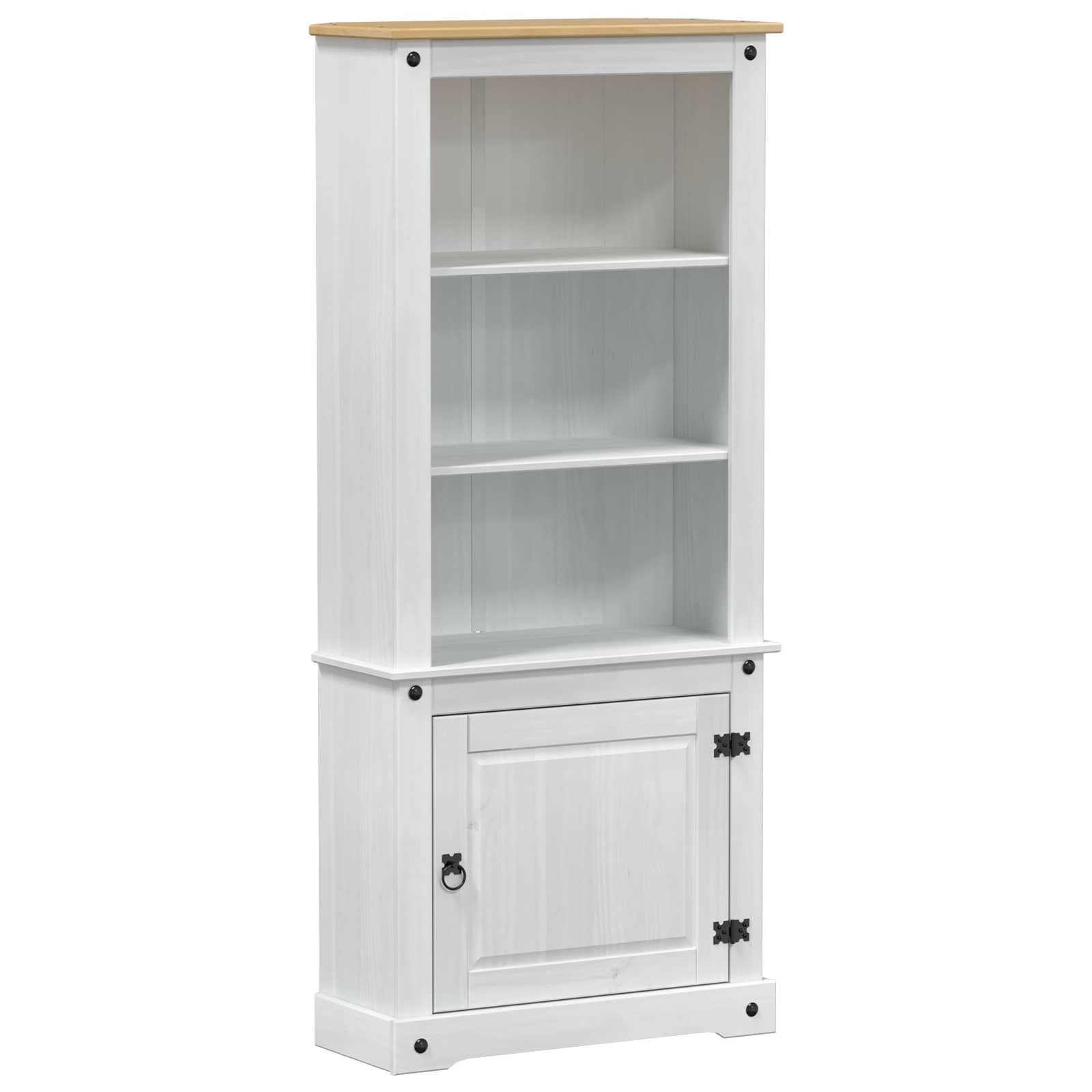 Highboard Λευκό 74 x 38 x 170 εκ. Στερεά ξυλεία πεύκου - Pakobazaar
