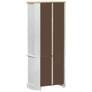 Highboard Λευκό 74 x 38 x 170 εκ. Στερεά ξυλεία πεύκου - Pakobazaar
