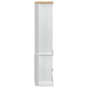 Highboard Λευκό 74 x 38 x 170 εκ. Στερεά ξυλεία πεύκου - Pakobazaar
