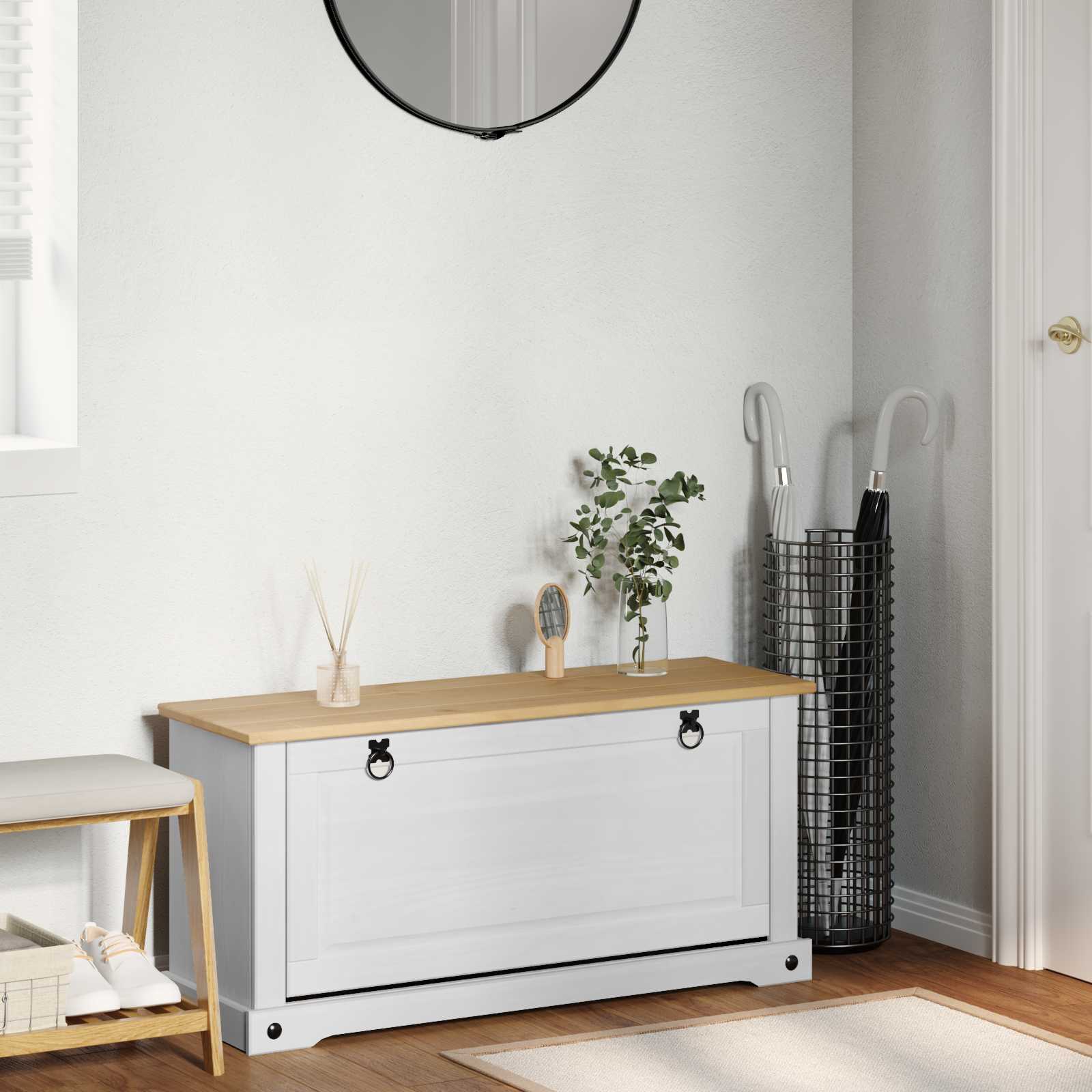 Ντουλάπα Παπουτσιών με ράφι Corona Λευκό 99 x 32 x 49 εκ. - Pakobazaar