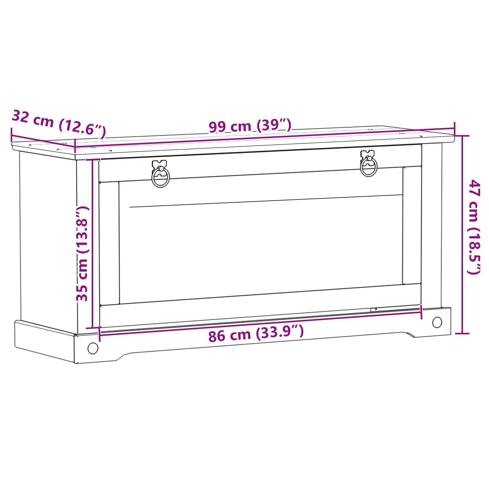 Ντουλάπα Παπουτσιών με ράφι Corona Λευκό 99 x 32 x 49 εκ. - Pakobazaar