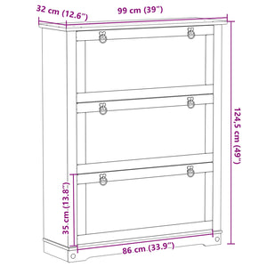 Ντουλάπα Παπουτσιών με συρτάρι Corona Λευκό 99 x 32 x 122 εκ. - Pakobazaar
