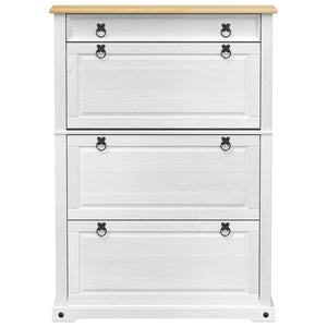 Ντουλάπα Παπουτσιών με συρτάρι Corona Λευκό 99 x 32 x 144,5 εκ. - Pakobazaar