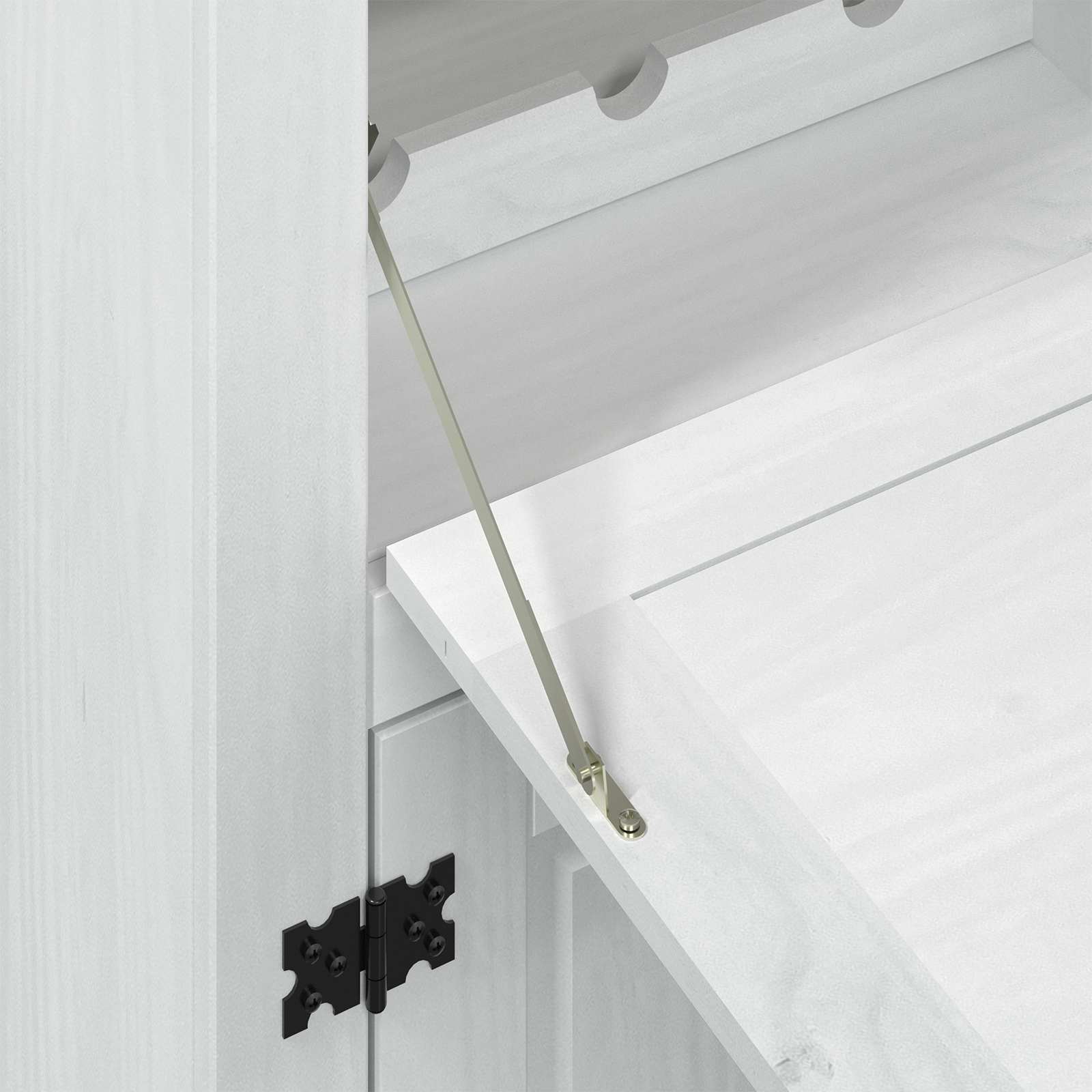 Ντουλάπι κρασιού Λευκό 97 x 45 x 114 εκ Στερεά ξυλεία πεύκου - Pakobazaar