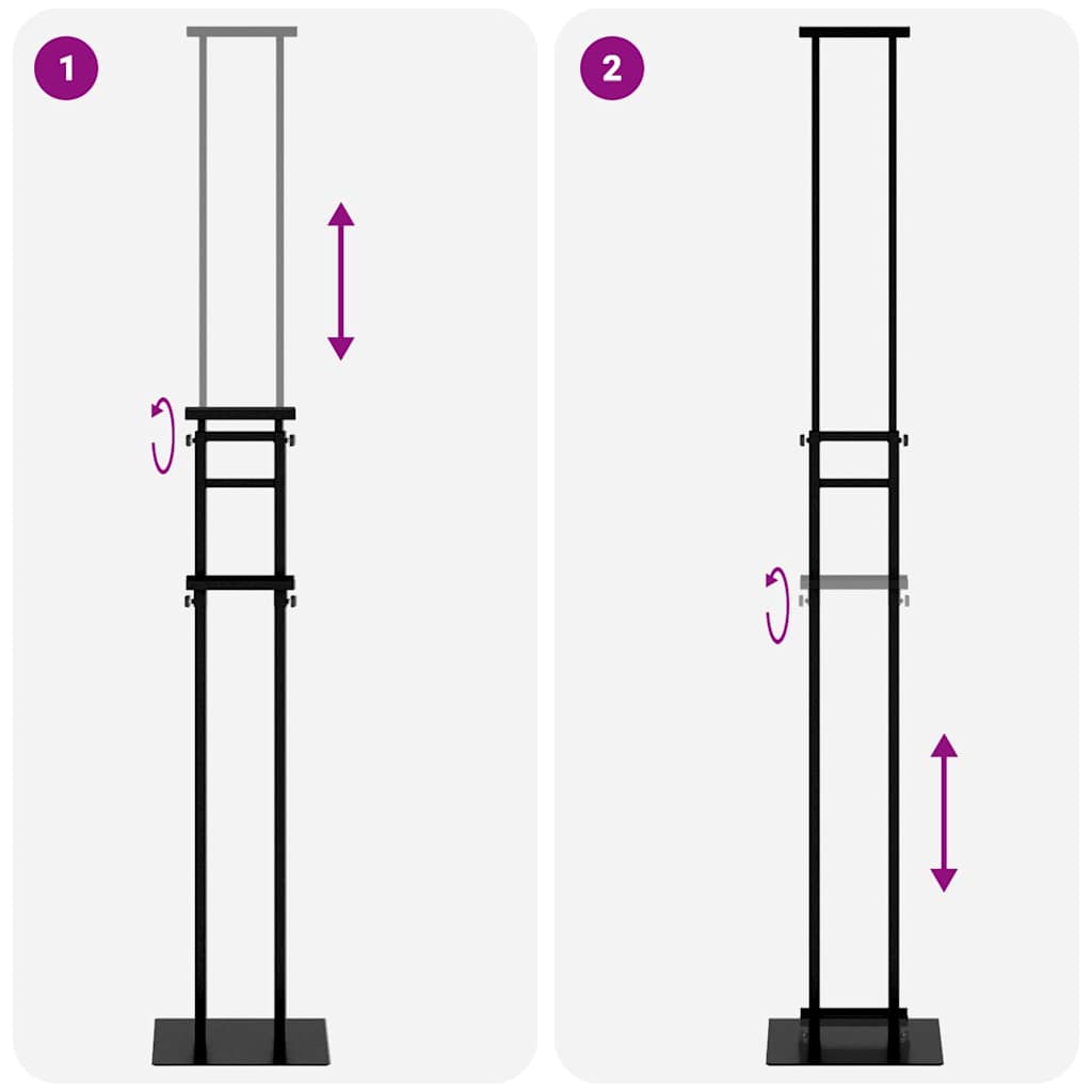 Εκθεσιακές Οθόνες Μαύρο 30 x 23,5 x 210 εκ Ατσάλι - Pakobazaar