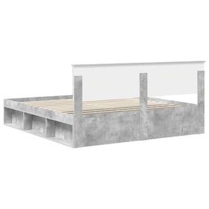 Σκελετός Κρεβατιού Σκυρόδεμα 200 x 200 cm Επεξεργασμένο ξύλο