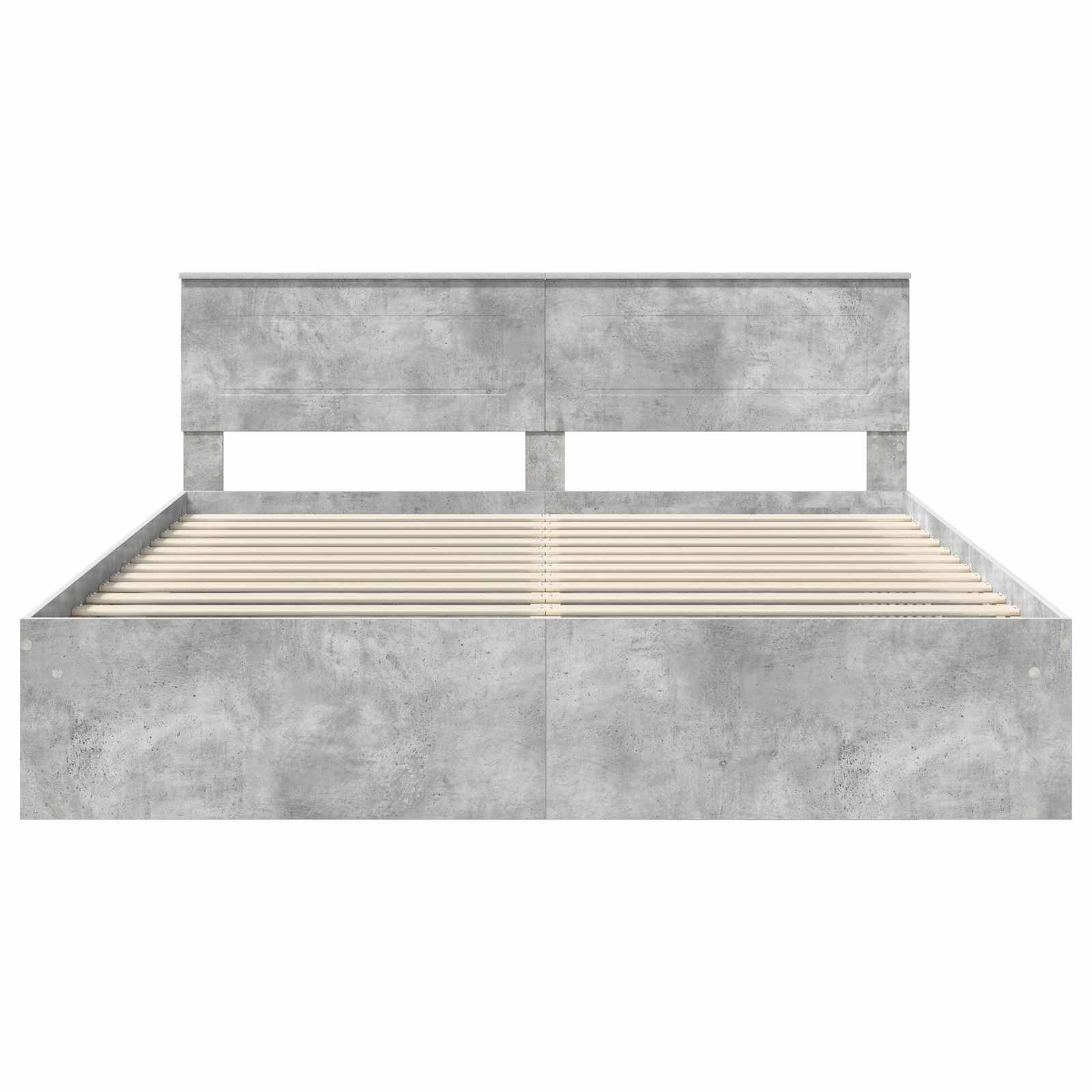 Σκελετός Κρεβατιού Σκυρόδεμα 200 x 200 cm Επεξεργασμένο ξύλο