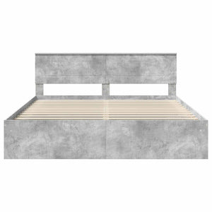 Σκελετός Κρεβατιού Σκυρόδεμα 200 x 200 cm Επεξεργασμένο ξύλο
