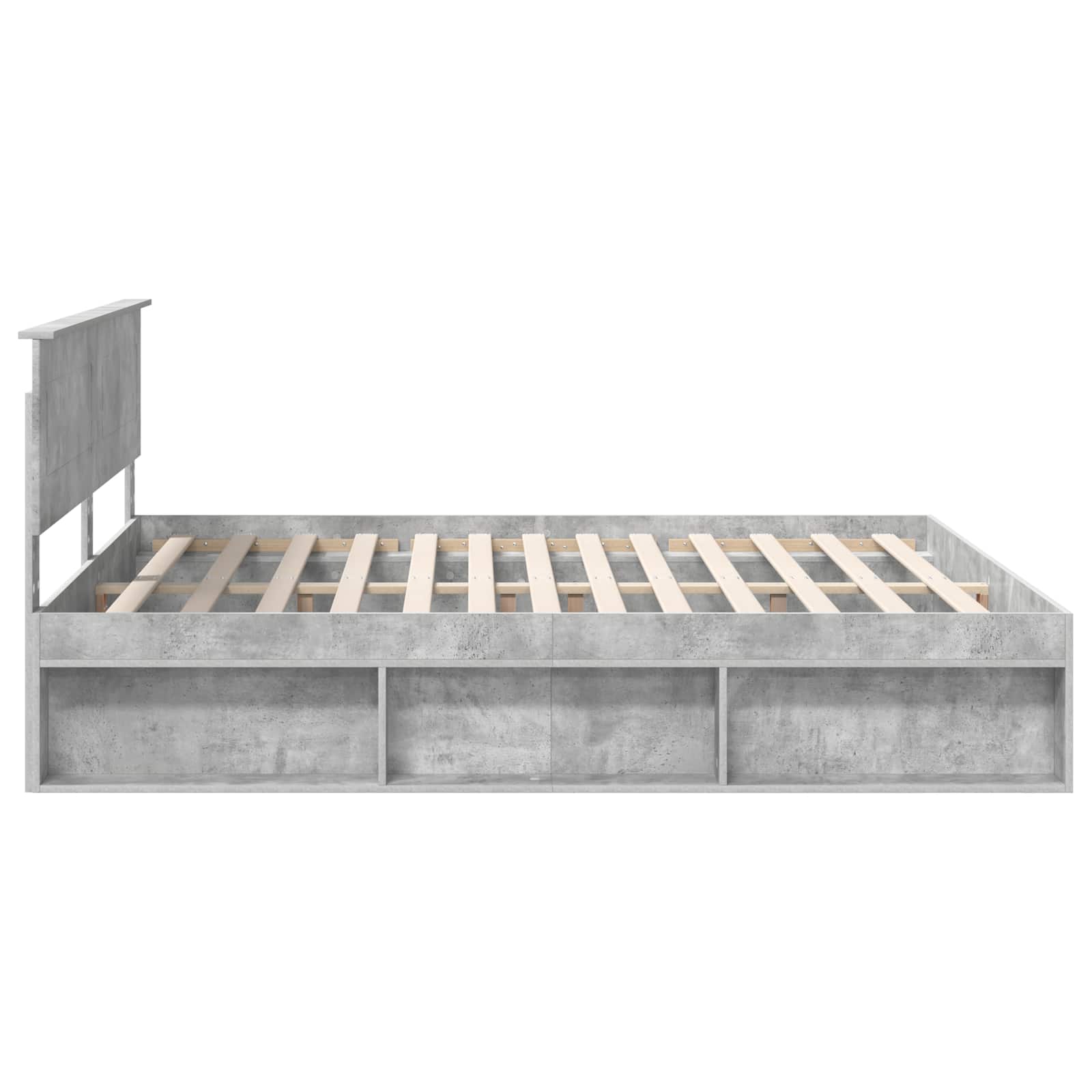Σκελετός Κρεβατιού Σκυρόδεμα 200 x 200 cm Επεξεργασμένο ξύλο