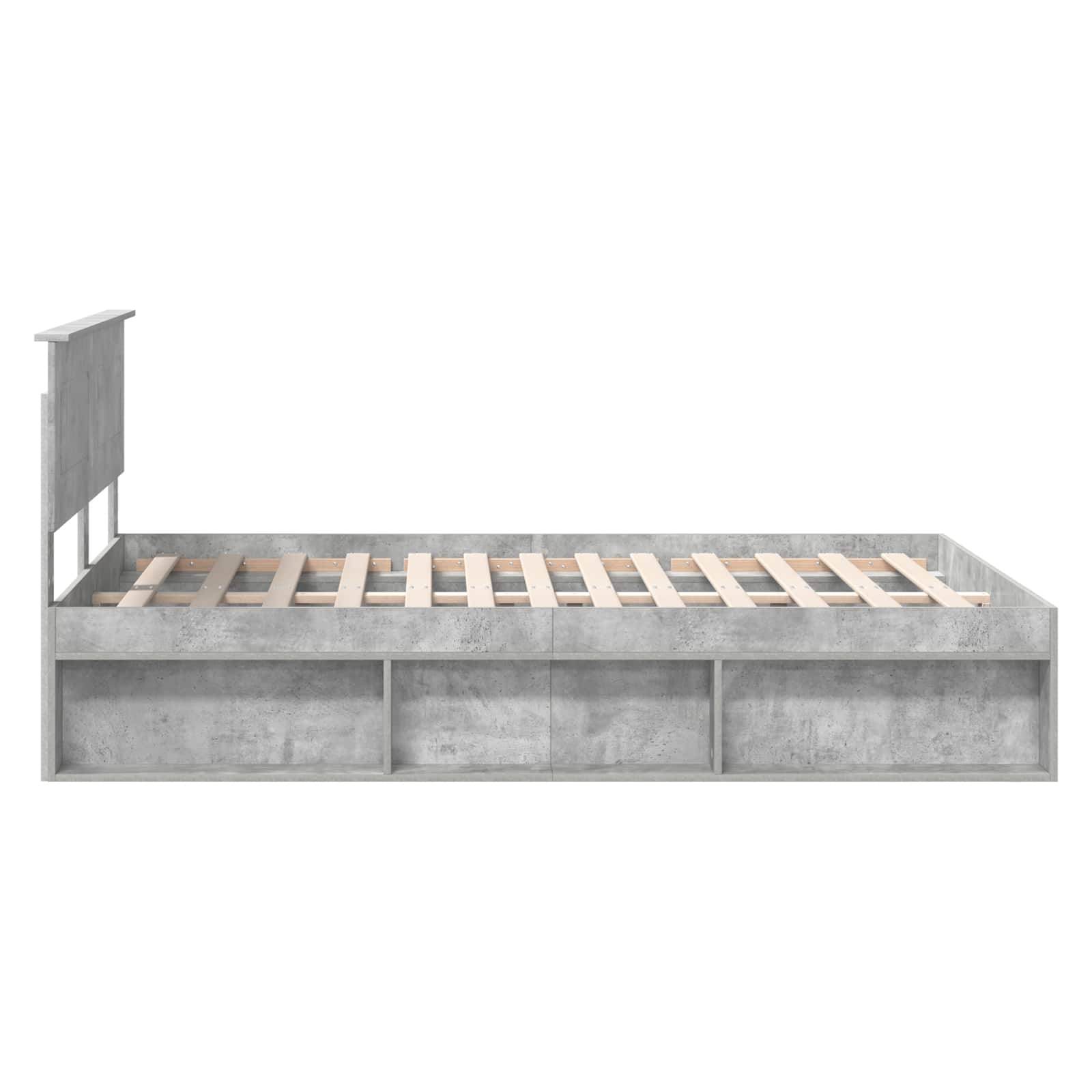 Σκελετός Κρεβατιού Σκυρόδεμα 160 x 200 cm Επεξεργασμένο ξύλο