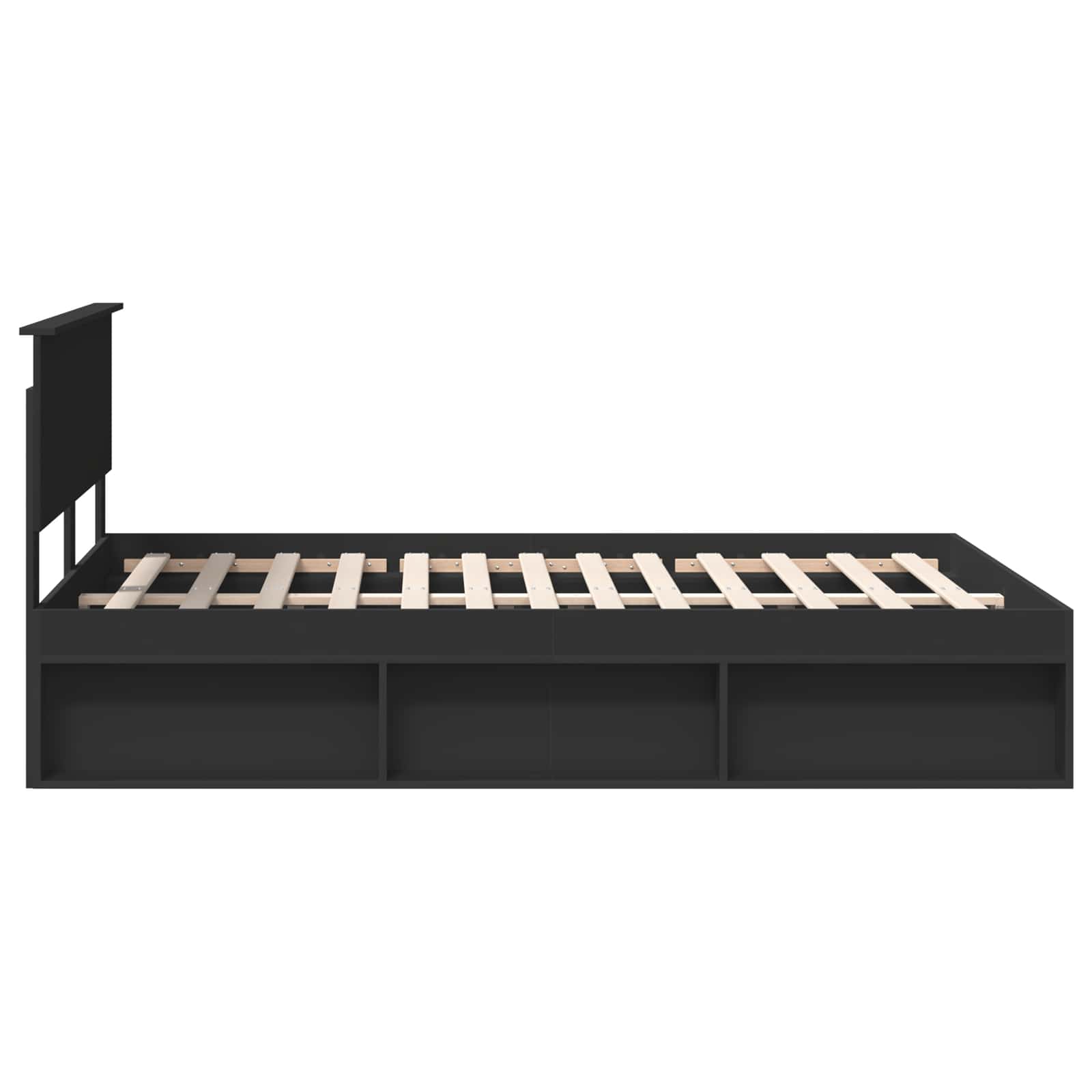 Σκελετός Κρεβατιού Μαύρο 150 x 200 cm Επεξεργασμένο ξύλο