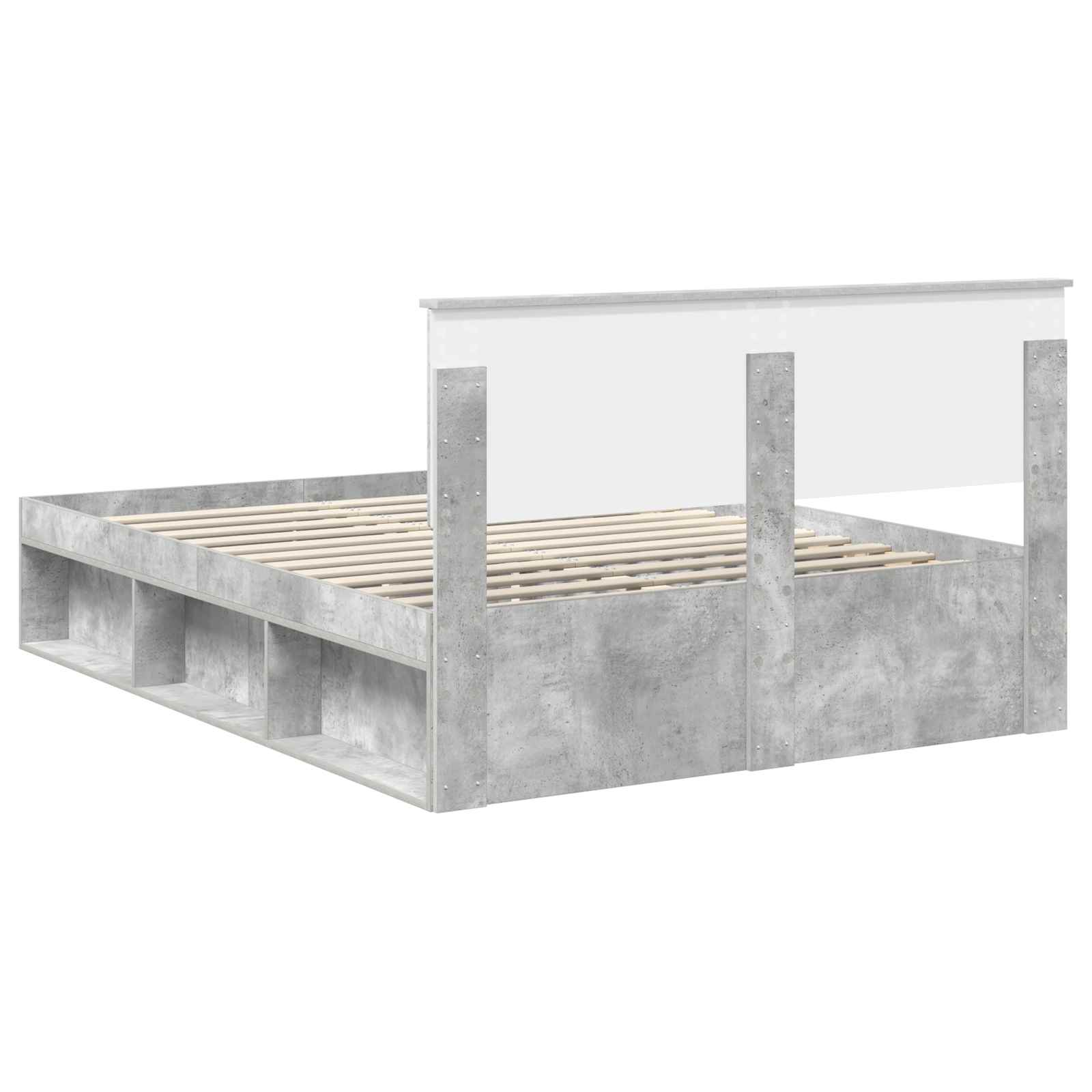 Σκελετός Κρεβατιού Γκρι Μπετόν 150 x 200 cm Επεξεργασμένο ξύλο
