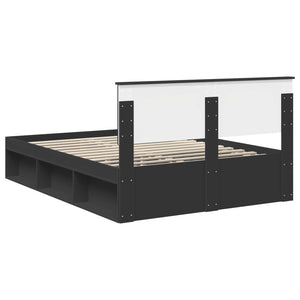 Σκελετός Κρεβατιού Μαύρο 140 x 190 cm Επεξεργασμένο ξύλο - Pakobazaar