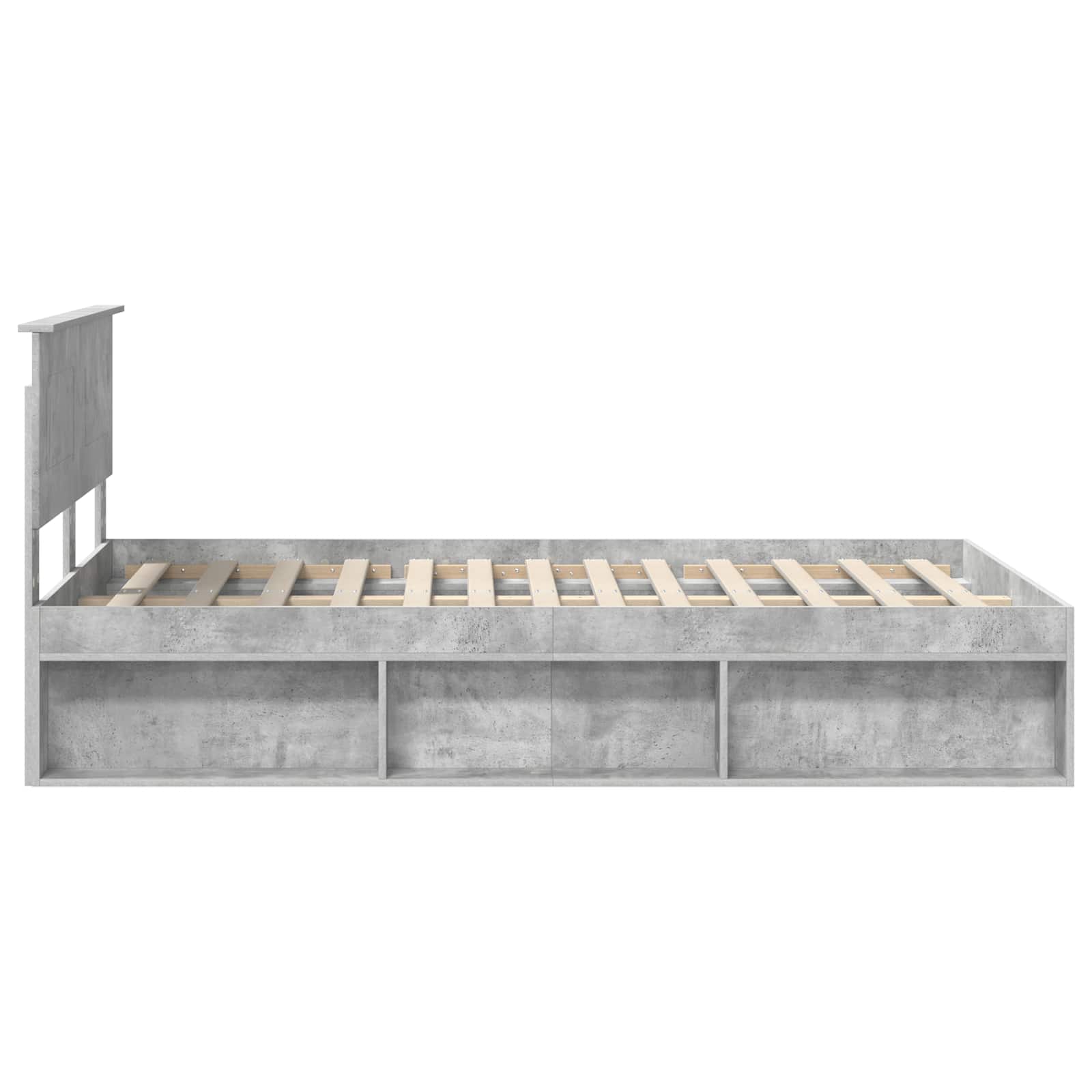 Σκελετός Κρεβατιού Γκρι Μπετόν 135 x 190 cm Επεξεργασμένο ξύλο