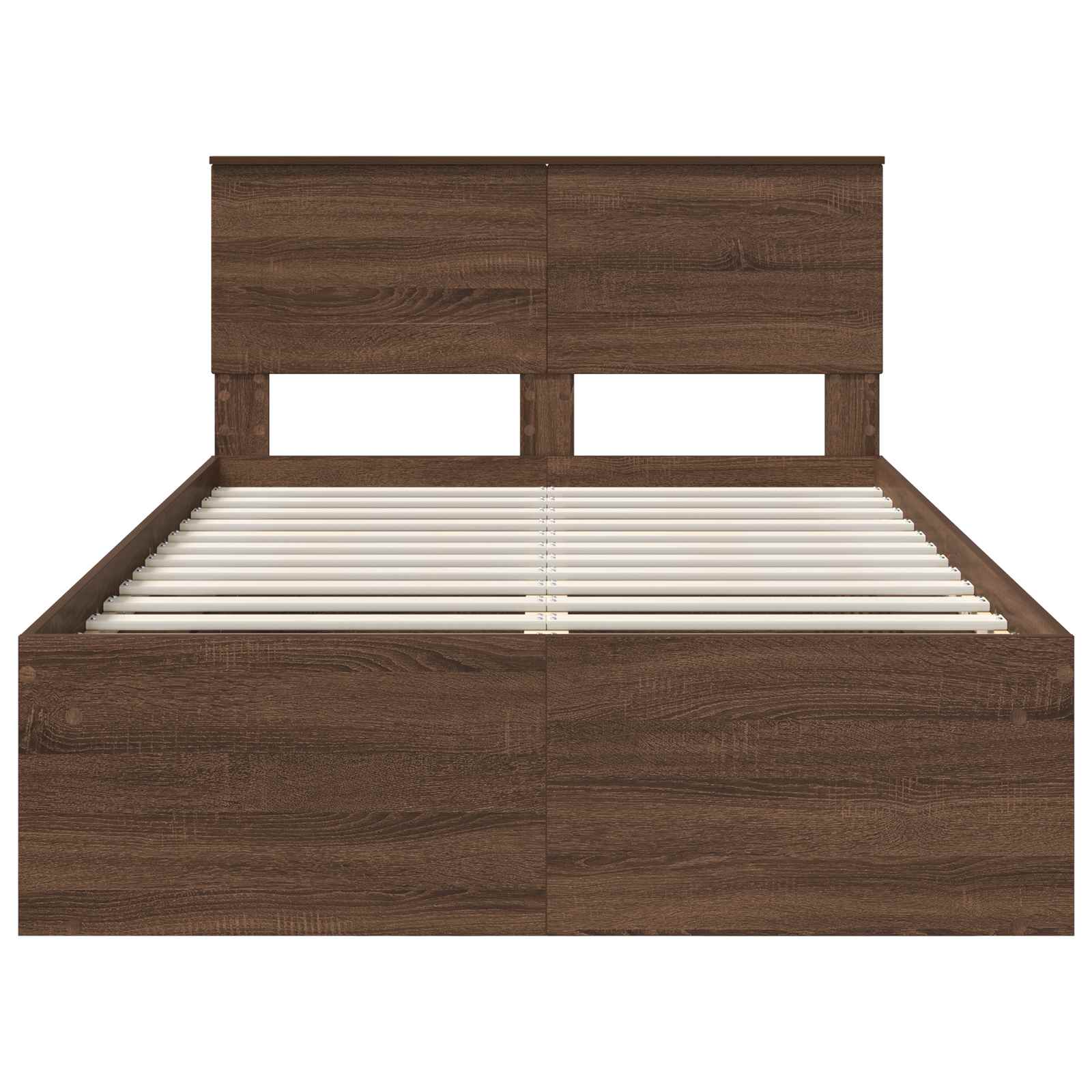 Σκελετός Κρεβατιού Καφέ δρυς 120 x 190 cm Επεξεργασμένο ξύλο