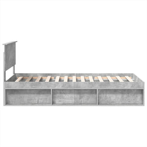 Σκελετός Κρεβατιού Γκρι Μπετόν 90 x 190 cm Επεξεργασμένο ξύλο - Pakobazaar