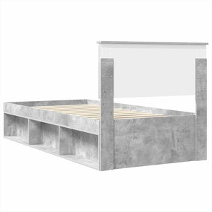 Σκελετός Κρεβατιού Γκρι Μπετόν 75 x 190 cm Επεξεργασμένο ξύλο