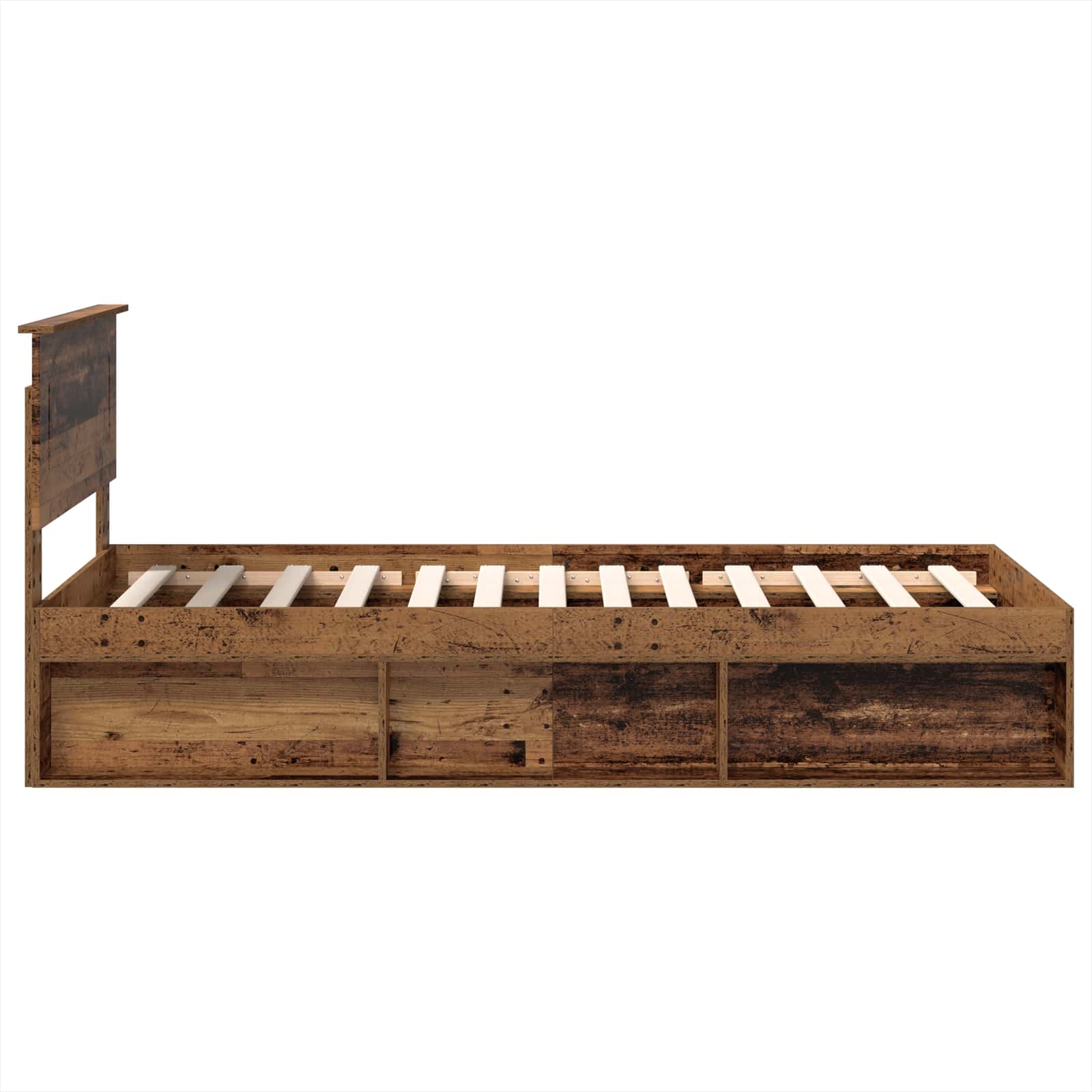 Σκελετός Κρεβατιού Παλιό ξύλο 75 x 190 cm Επεξεργασμένο ξύλο
