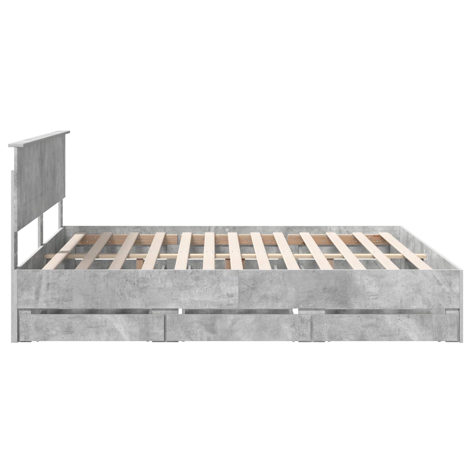 Σκελετός Κρεβατιού Σκυρόδεμα Γκρι 200 x 200 cm Μηχανήματος Ξύλο