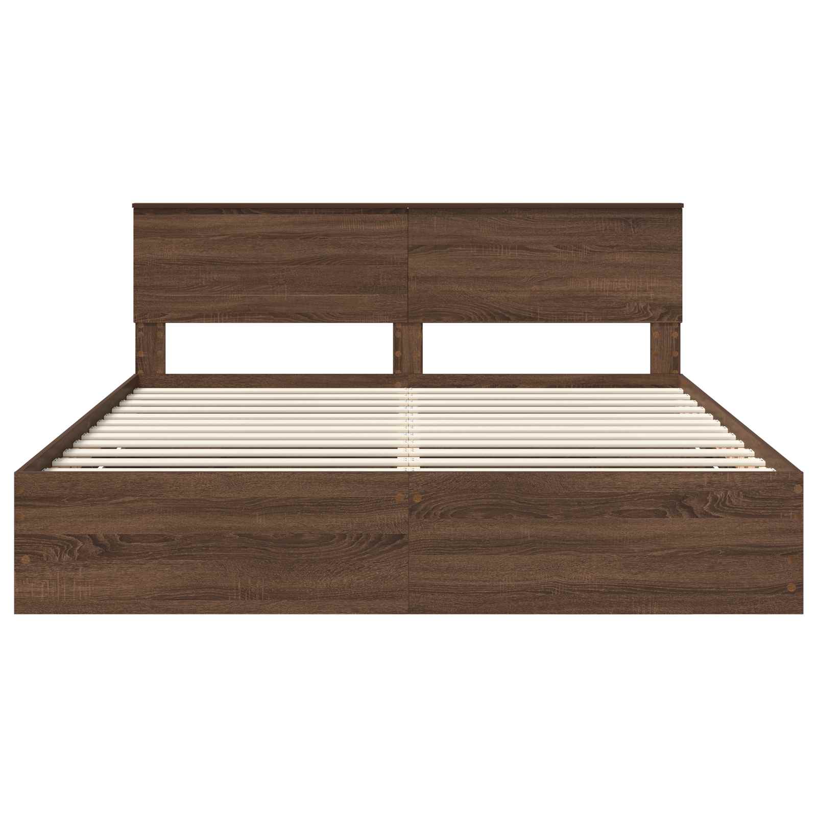 Σκελετός Κρεβατιού Καφέ δρυς 200 x 200 cm Μηχανήματος Ξύλο