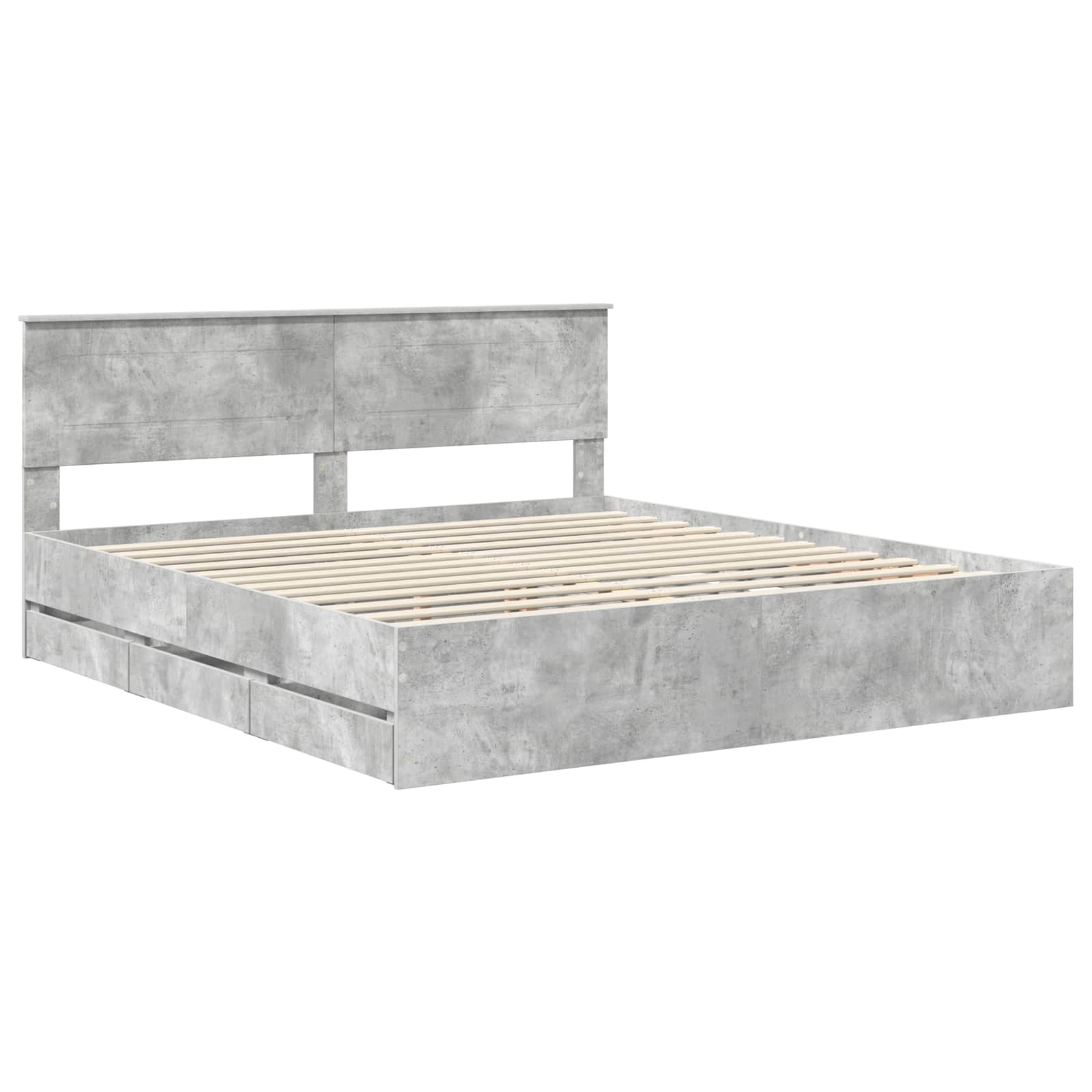 Σκελετός Κρεβατιού Σκυρόδεμα Γκρι 180 x 200 cm Μηχανήματος Ξύλο