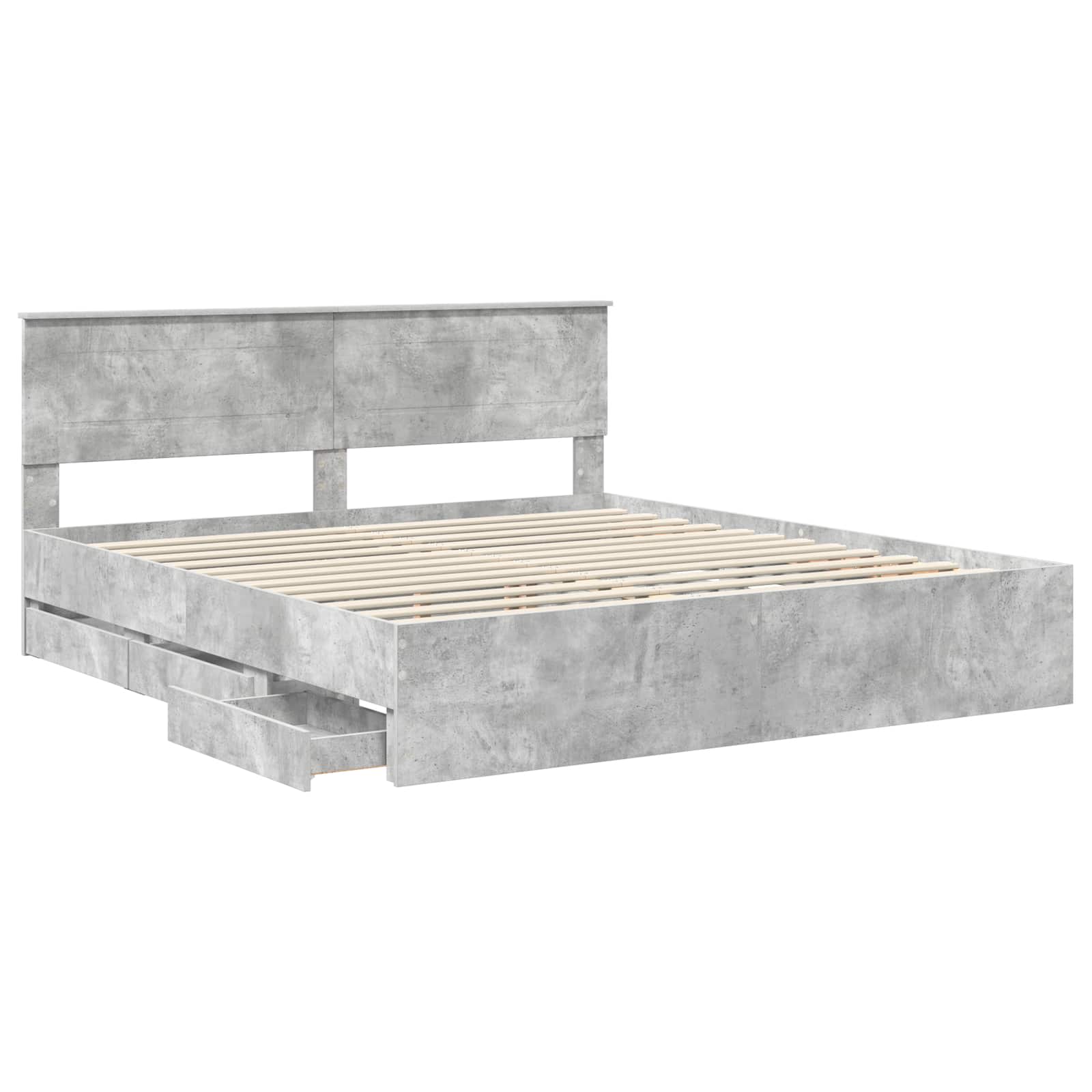 Σκελετός Κρεβατιού Σκυρόδεμα Γκρι 180 x 200 cm Μηχανήματος Ξύλο