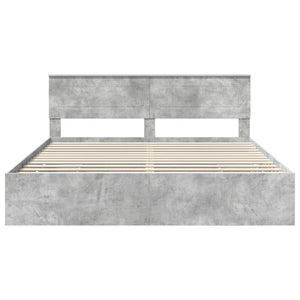 Σκελετός Κρεβατιού Σκυρόδεμα Γκρι 180 x 200 cm Μηχανήματος Ξύλο