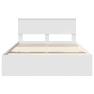 Σκελετός Κρεβατιού Λευκό 160 x 200 cm Μηχανήματος Ξύλο