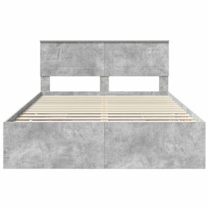 Σκελετός Κρεβατιού Σκυρόδεμα Γκρι 150 x 200 cm Μηχανήματος Ξύλο